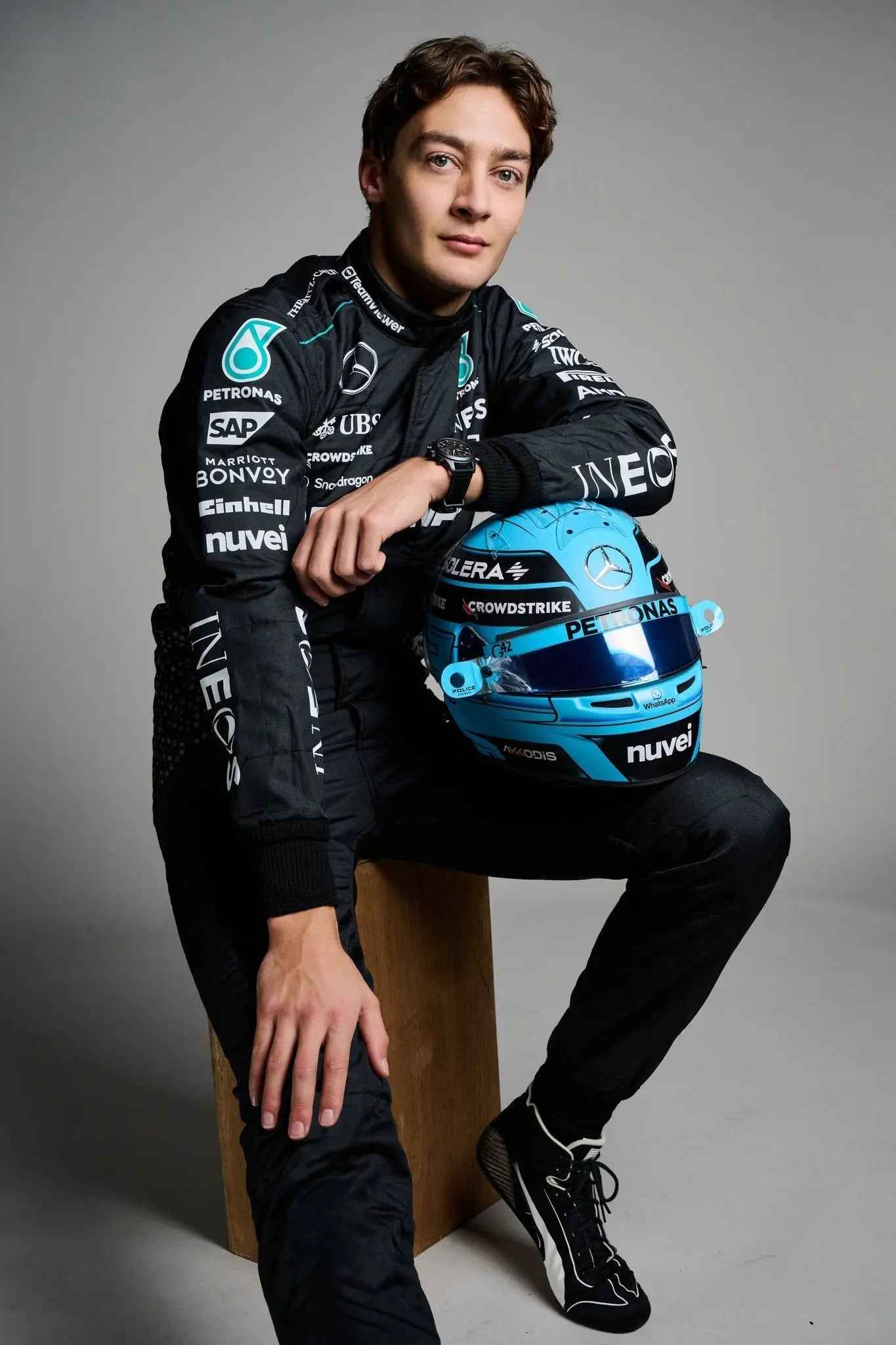 2024 New George Russell Mercedes AMG F1 Replica go kart racing suit youth