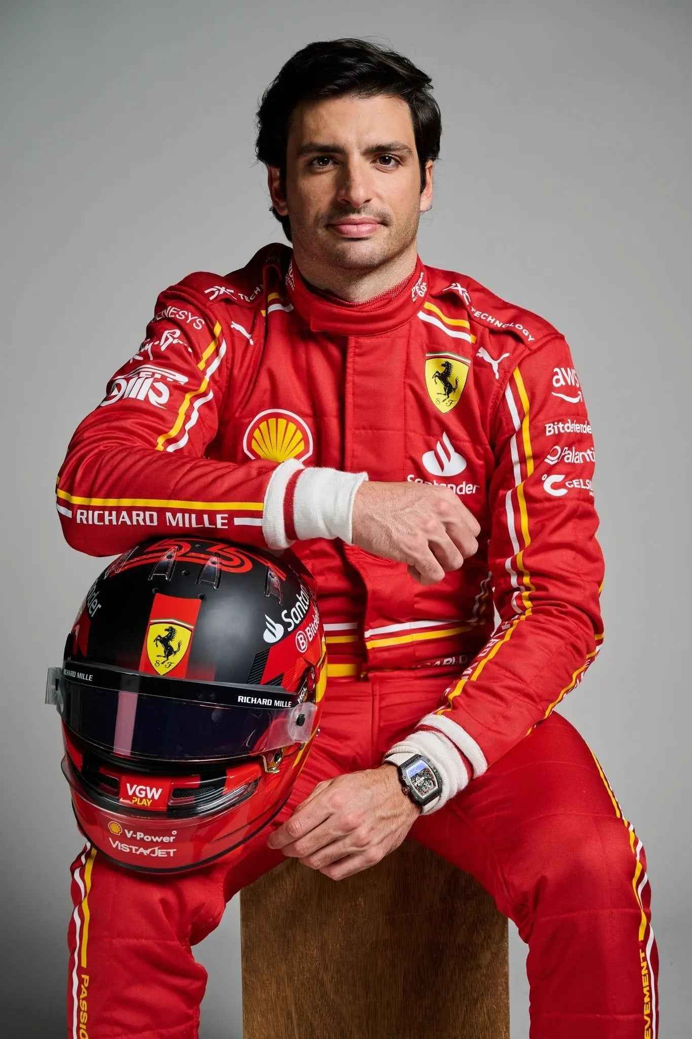 Carlos Sainz New 2024 Scuderia Ferrari F1 Team Replica Go Kart Racing Suit