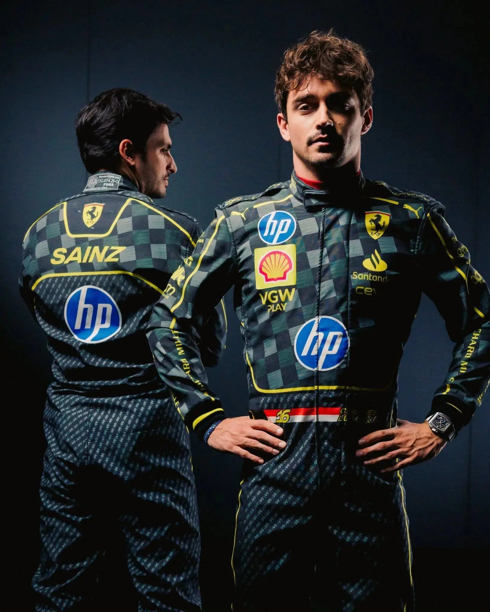 Scuderia Ferrari HP's Charles Leclerc carbon-fibre race suits Italian Grand Prix