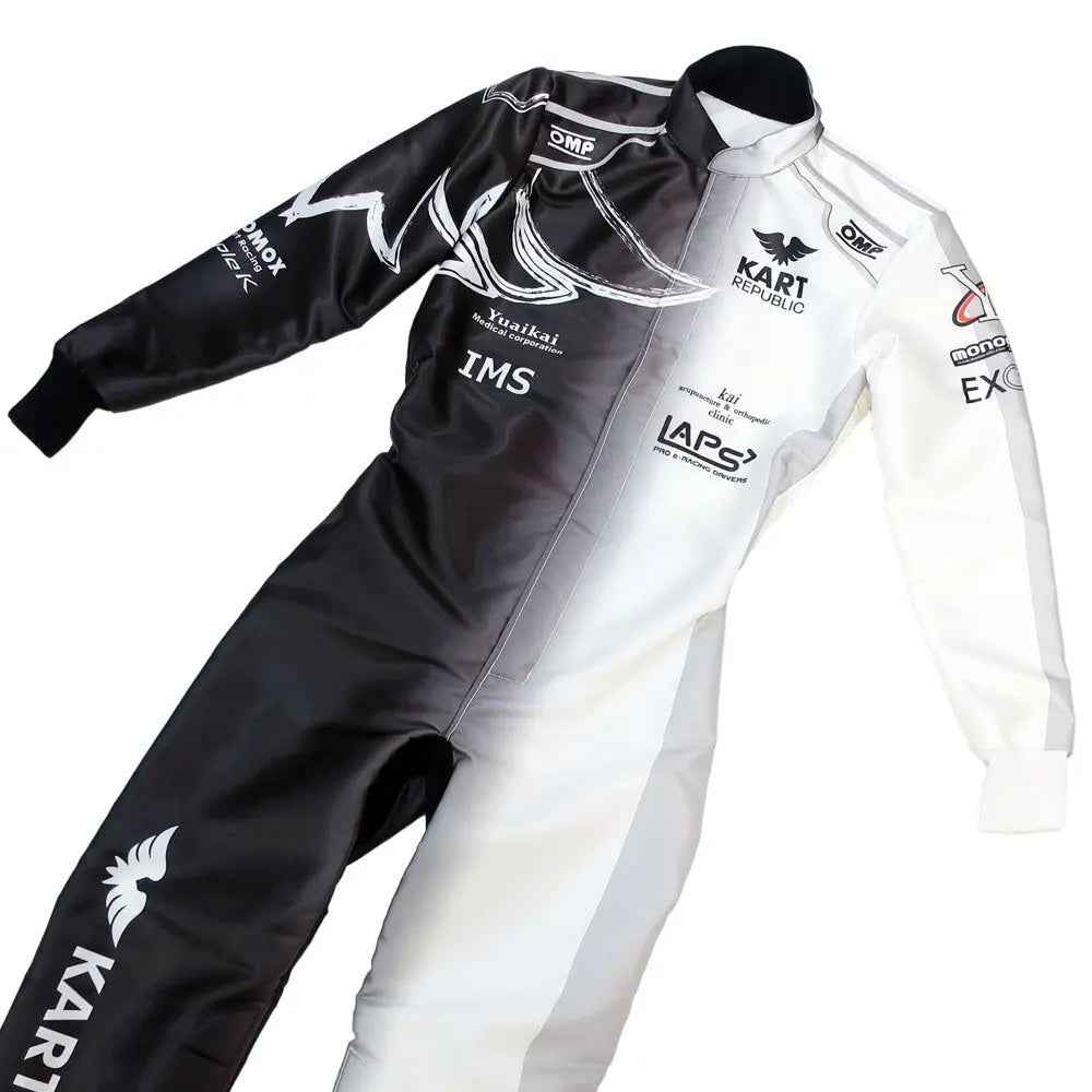 OMP CUSTOM RACING KART SUITS KS-ART KART REPUBLIC BK WHITE